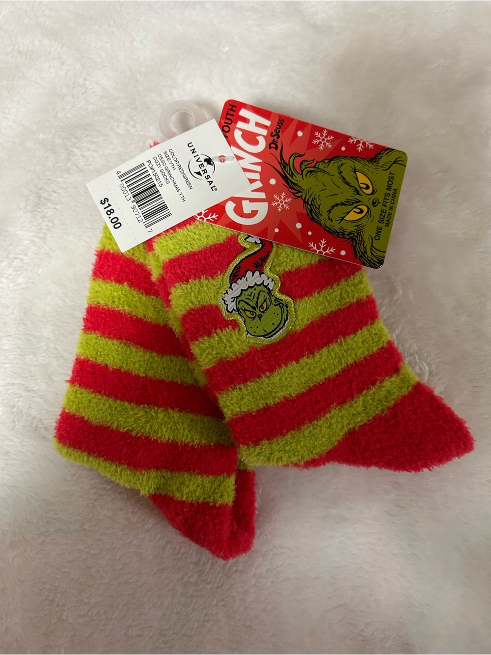 Dr. Seuss Grinch Youth Fuzzy Socks